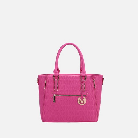 MKF Collection Satchel Bag with M Signature Design, Cairo | MKF Collection by Mia K - Fuchsia