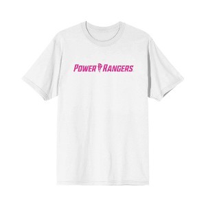 Power Rangers Pink Ranger Firing Bow Adult White Crew Neck Short Sleeve T-shirt - 1 of 4
