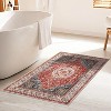 coucheta Washable Boho Area Rugs, Multi-size Vintage Floral Soft Faux Lamb Velvet Non-Slip Low Pile Carpet for Living Room, Bedroom, Dining, Office - 2 of 4
