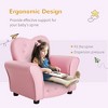 Whisen Kids Sofa, Upholstered Sofa Chair & Couch with Diamond Buttons, Solid Wood Frame - Pink - 4 of 4