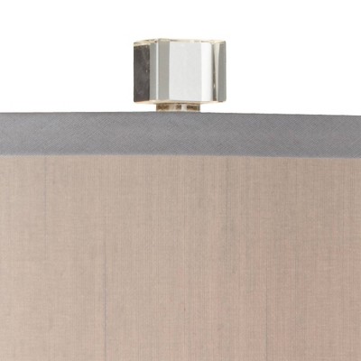 Vienna Crystal Table Lamp with Gray Drum Shade