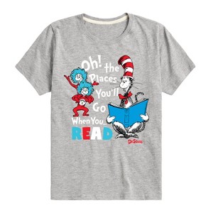 Boys' - Dr. Seuss - Oh! Places You'll Go When You Read Short Sleeve Graphic T-Shirt - 1 of 4