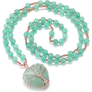 Wire Wrapped Amethyst Necklace Life Tree Gemstone Healing Jewelry Gift - 1 of 4