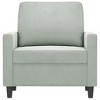 vidaXL Sofa Chair, Light Gray, Velvet, Modern Design, Comfortable Seat and Back Pillow, Sturdy Metal Frame, Livingroom, Office, Indoor Lounge Seating - 2 of 4