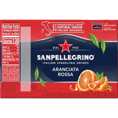 Sanpellegrino Blood Orange Italian Sparkling Beverage - 6pk/11.15 fl oz Cans