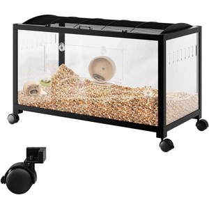Hamster Cage with Wheels - Metal & Plastic Small Animal Habitat for Dwarf Syrian Hamsters, Mice, Gerbils & Guinea Pigs - 1 of 4