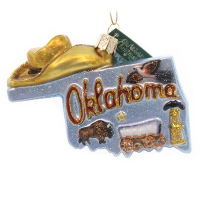 Old World Christmas 3.0" State Of Oklahoma Sooner Cowboys  -  Tree Ornaments