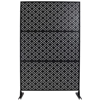 Grungis Matrix Metal Decorative Patio Screens,Galvanized Privacy Fence Panels with Grid Pattern for Deck Balcony Patio,76" H×48" W
