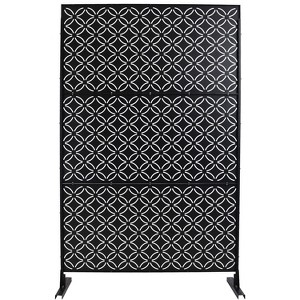Grungis Matrix Metal Decorative Patio Screens,Galvanized Privacy Fence Panels with Grid Pattern for Deck Balcony Patio,76" H×48" W - 1 of 4