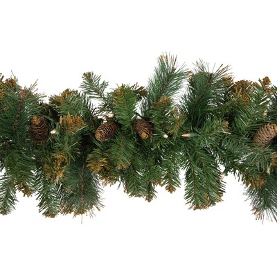 Festive Shimmer 9ft Pre-Lit Traditional Pine Garland with White Lights