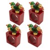 Saro Lifestyle Cheerful Square Beaded Napkin Ring (Set of 4), Red - 2 of 4