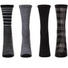 Memoi Women's 4 Pair Pack Plaid Buttersoft Crew Socks - 2 of 4