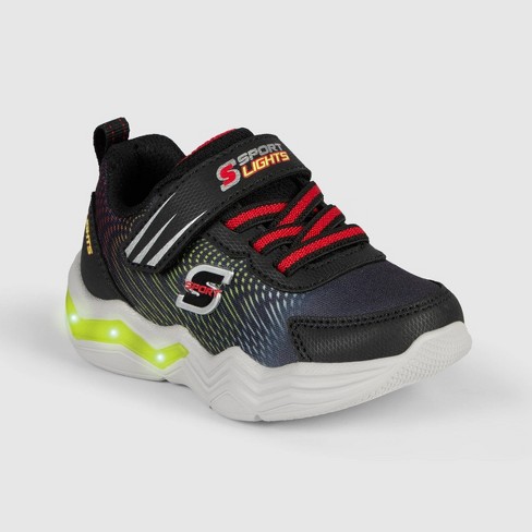 S Sport By Skechers Toddler Boys' Conor Light-up Sneakers - Black/red 5t :  Target