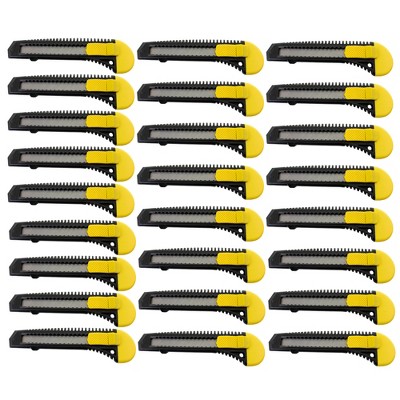 MotoProducts Bulk 6" Box Cutters Black with Snap-Off Blades and Safety Locks