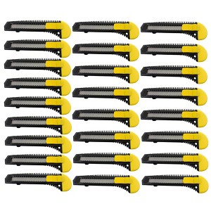 MotoProducts Bulk 6" Box Cutters Black with Snap-Off Blades and Safety Locks - 1 of 3