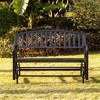 Gardenised Outdoor Black Steel Swing, Powder Coated Glider Bench, Loveseat Lawn Rocker Bench for Yard, Patio, Garden and Deck - image 2 of 4