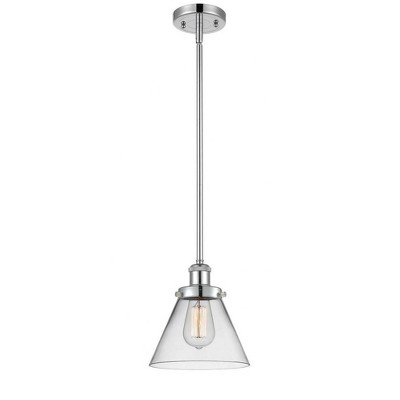 Cone - 1 Light Stem Hung Mini Pendant In Industrial Style-10 Inches Tall and 8 Inches Wide