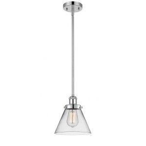 Cone - 1 Light Stem Hung Mini Pendant In Industrial Style-10 Inches Tall and 8 Inches Wide - 1 of 1