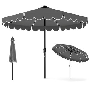 Tangkula 9.3 FT Solar Patio Umbrella w/ 32 LED Lights & Tilt Adjustment - 1 of 4