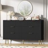 7-Drawer Fluted Dresser - Modern Wood Chest with Gold Handles, Bedroom Storage Organizer for Closet, Living Room & Hallway - 2 of 4