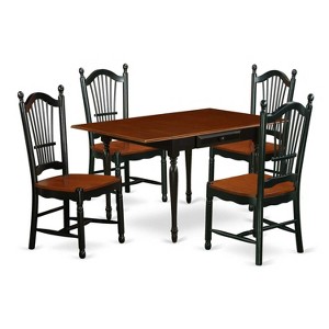 5-Piece Black and Cherry Finish Solid Wood Top - Dining Room Set  - Seats 4 - 1 of 4