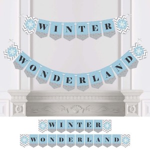 Big Dot of Happiness Winter Wonderland - Snowflake Holiday Party and Winter Wedding Bunting Banner - Snowflake Party Decorations - Winter Wonderland - 1 of 4