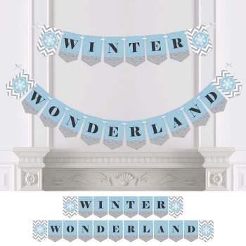 Big Dot of Happiness Winter Wonderland - Snowflake Holiday Party and Winter Wedding Bunting Banner - Snowflake Party Decorations - Winter Wonderland
