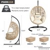 Modern Outdoor Garden PE Wicker Egg Hammock Chair Swing with Cushions,Bedroom Egg Chair with Stand,Patio Swing Chairs For Outside-Coolbibila - 4 of 4