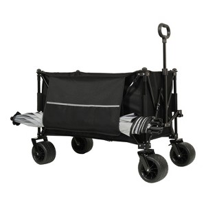Vynxaria Collapsible Foldable Extended Wagon, 480lbs Capacity, Heavy Duty Utility Garden Cart with All-Terrain Wheels,Black - 1 of 4