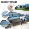 MOONMISS Patio 4 piece sectional low dining conversation sofa set- KD rattan wicker outdoor garden furniture corner sofa set with cushion - 3 of 4