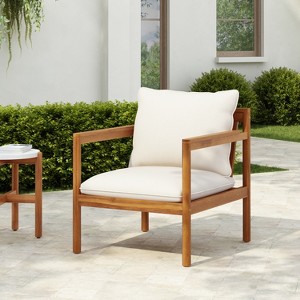 Christopher Knight Home Negley Outdoor Acacia Wood and Rope Weave Club Chair with Water Resistant Cushion - 1 of 4