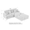Modern 88.6" Corduroy Deep Seat Sofa with 2 Storage Ottomans, Cloud-Like Comfy 3-Seater Couch for Living Room or Small Spaces–The Pop Home - 4 of 4
