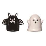 Transpac Dolomite 3.5 in. Multicolor Halloween Bat Ghost Salt and Pepper Shakers Set of 2