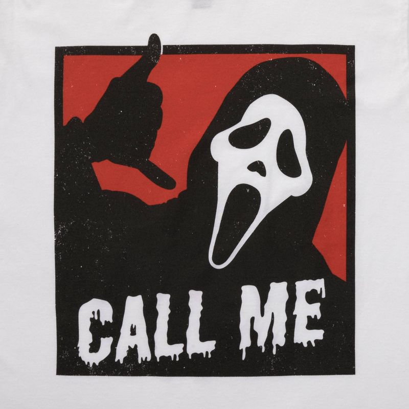Men&#39;s Ghostface Call Me Short Sleeve Graphic T-Shirt - White, 3 of 4