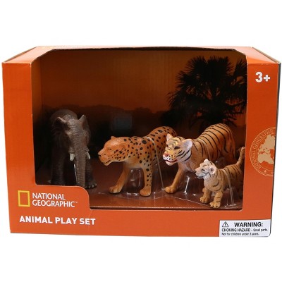 National Geographic Elephant Leopard Tiger and cub