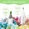 Ohuhu Alcohol Markers: Mini Brush & Slim Broad 60 Landscape Colors Dual Tip Brush Tip Alcohol-based Art Marker - Refillable - Kaala B Series - 2 of 4