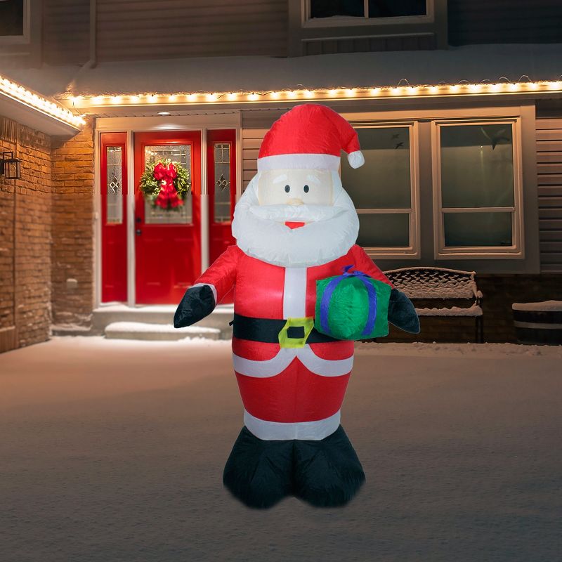 Northlight 48" Red and White Inflatable Santa Claus LED Lighted Christmas Outdoor Decor, 2 of 5