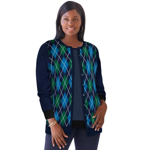 Argyle shop cardigan women's