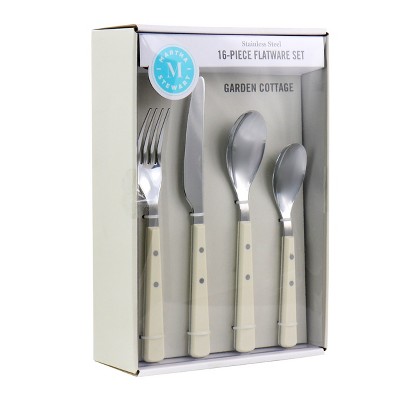 Martha Stewart Garden Cottage 16 Piece Stainless Steel Flatware Set