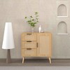 Racxily Rattan Wood Dresser Wood Storage Cabinet Sideboard for Bedroom, Living Room, Entryway - 2 of 4