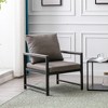 Faux Leather Accent Chair With Extra-Thick Padded Backrest And Seat, Black Powder Coated Metal Frame,265lbs Load Capacity Single Sofa - 3 of 4