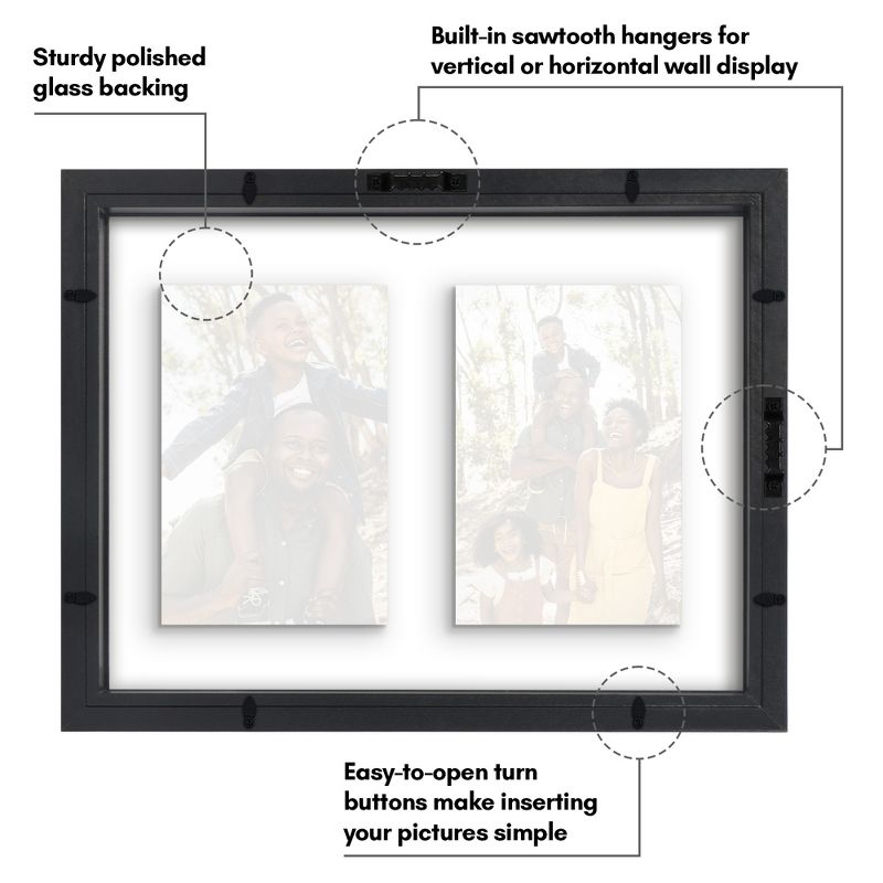 Americanflat Floating Collage Frame - Display Two Photos, 5 of 9