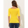 INSPIRE CHIC Women's Half Sleeves Scoop Neck Fitted Layering Soft T-Shirt - 4 of 4