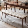 GlasFlength Ottomans and Benches Solid Oak Wood Bench with Leather Cushion for Dining Room Living Room, White, 51.18"*12.6"*17.32" - 4 of 4