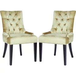Abby 19''H Tufted Side Chairs (Set of 2)   Silver Nail Heads - Antique Sage - Safavieh