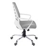 APRILSOUL White and Gray Contemporary Modern Office Chair, Adjustable Height, Swivel, Ergonomic, Armrests, Computer Desk, Work - 4 of 4
