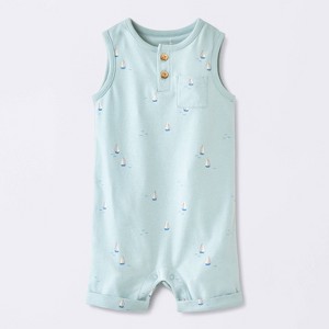 Baby Boys' Sailboat Henley Tank Romper - Cloud Island™ Blue : Target