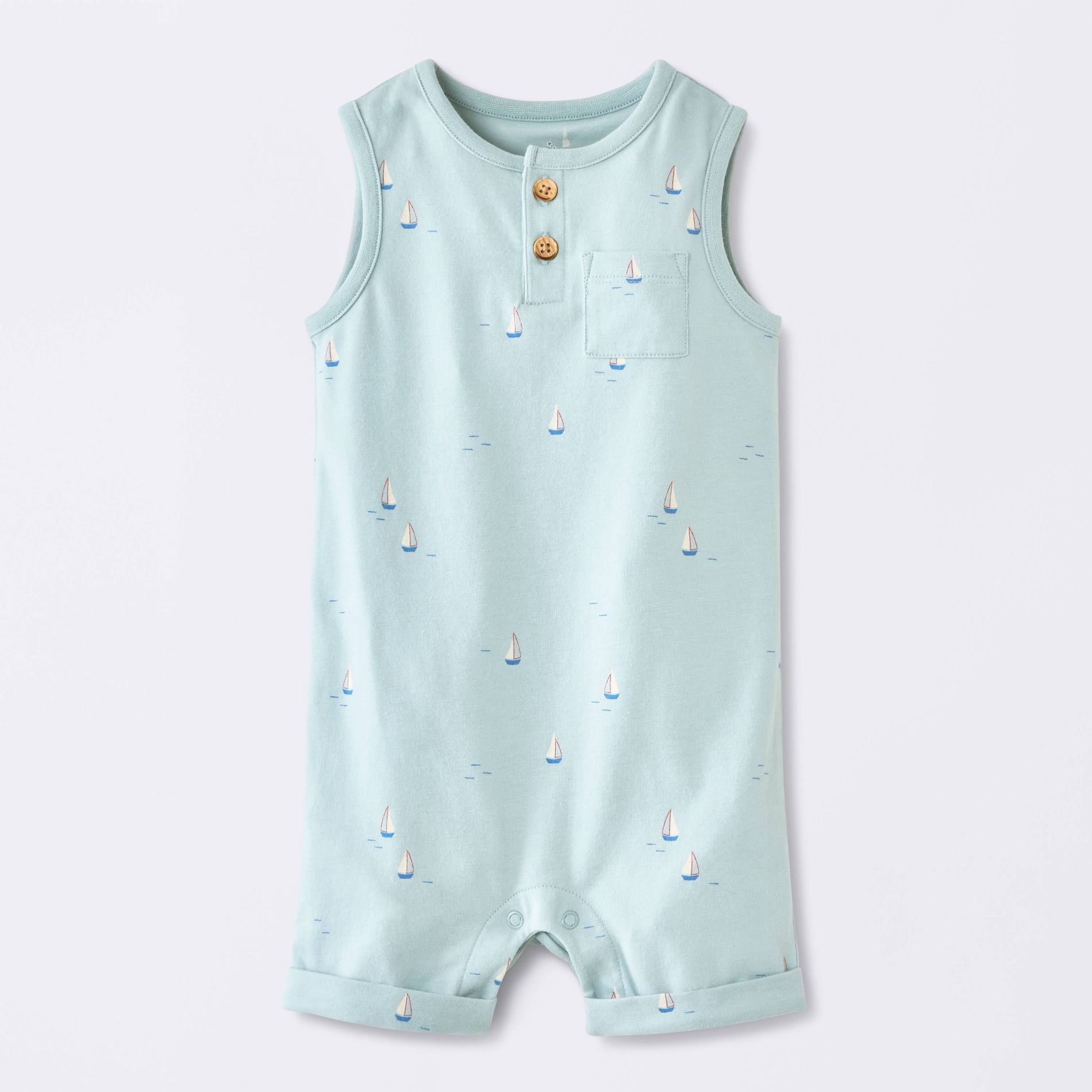 Baby Boys' Sailboat Henley Tank Romper - Cloud Island™ Blue