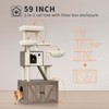 COZONY Cat Tree with Litter Box Enclosure, Hidden Cat Washroom Furniture with Condo, Large Platform, Sisal Scratching Posts & Removable Cushion - 2 of 4