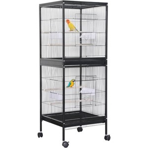 55-Inch Bird Cage, Large 20.25 in Wide Aviary with Wooden Perches, 4 Access Doors & Slide-Out Tray, Easy-Clean for Parakeets, Cockatiels & Lovebirds - 1 of 4
